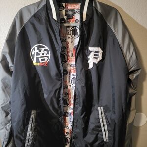 Primitive Black and Gray Varsity-Style Bomber Jacket